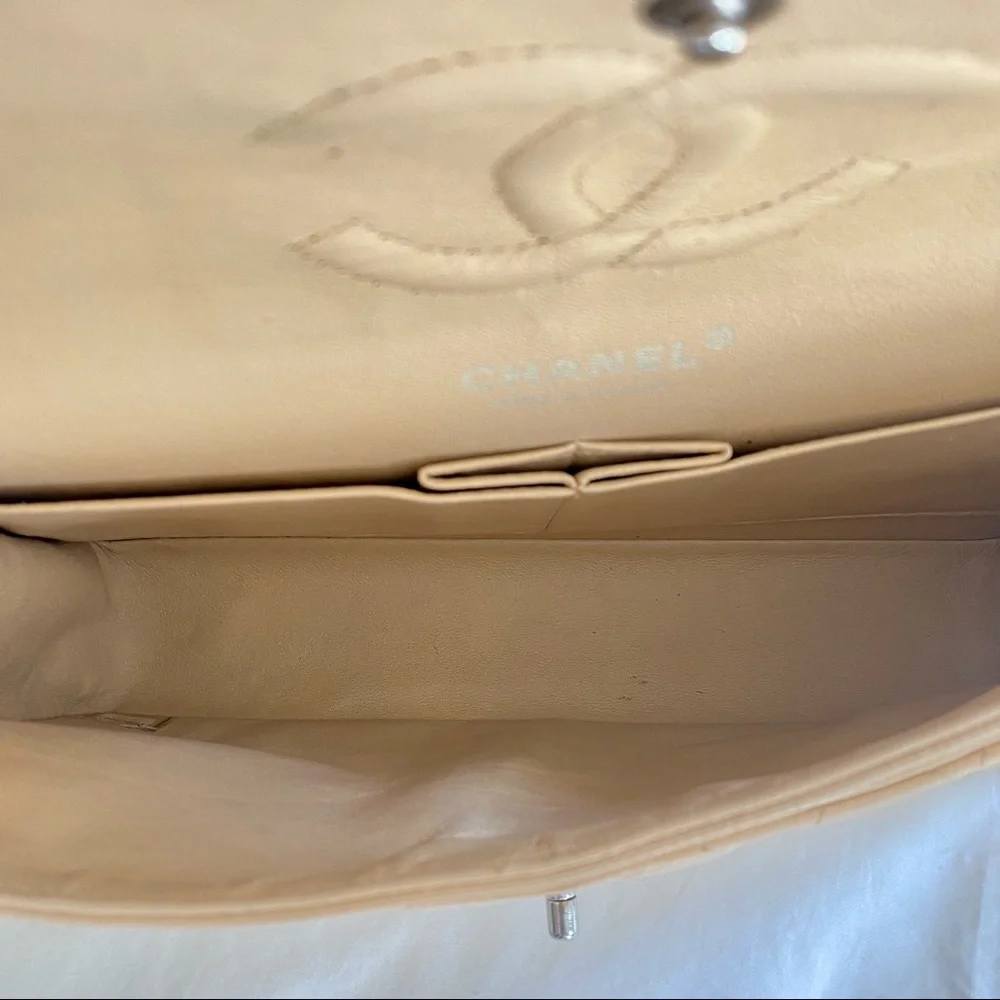 Chanel Beige Classic Medium Double Flap Bag